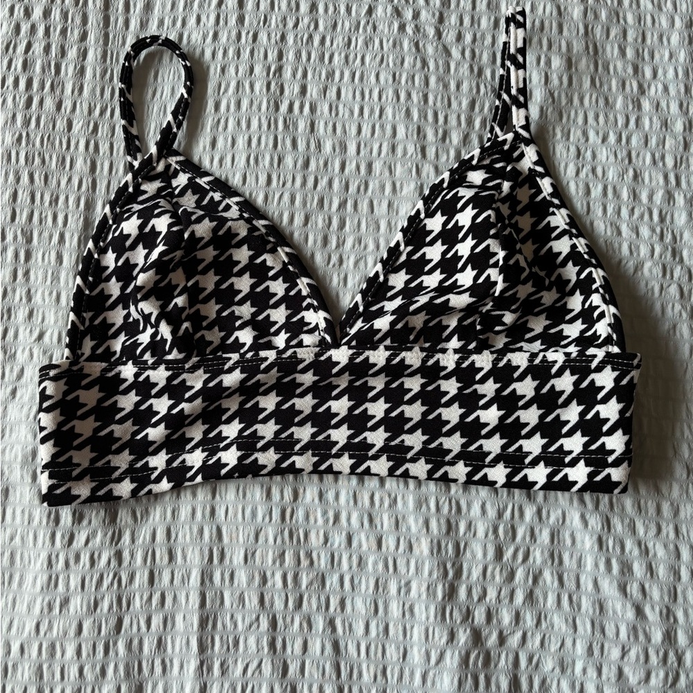 SHEIN Monochrome Houndstooth Bralette